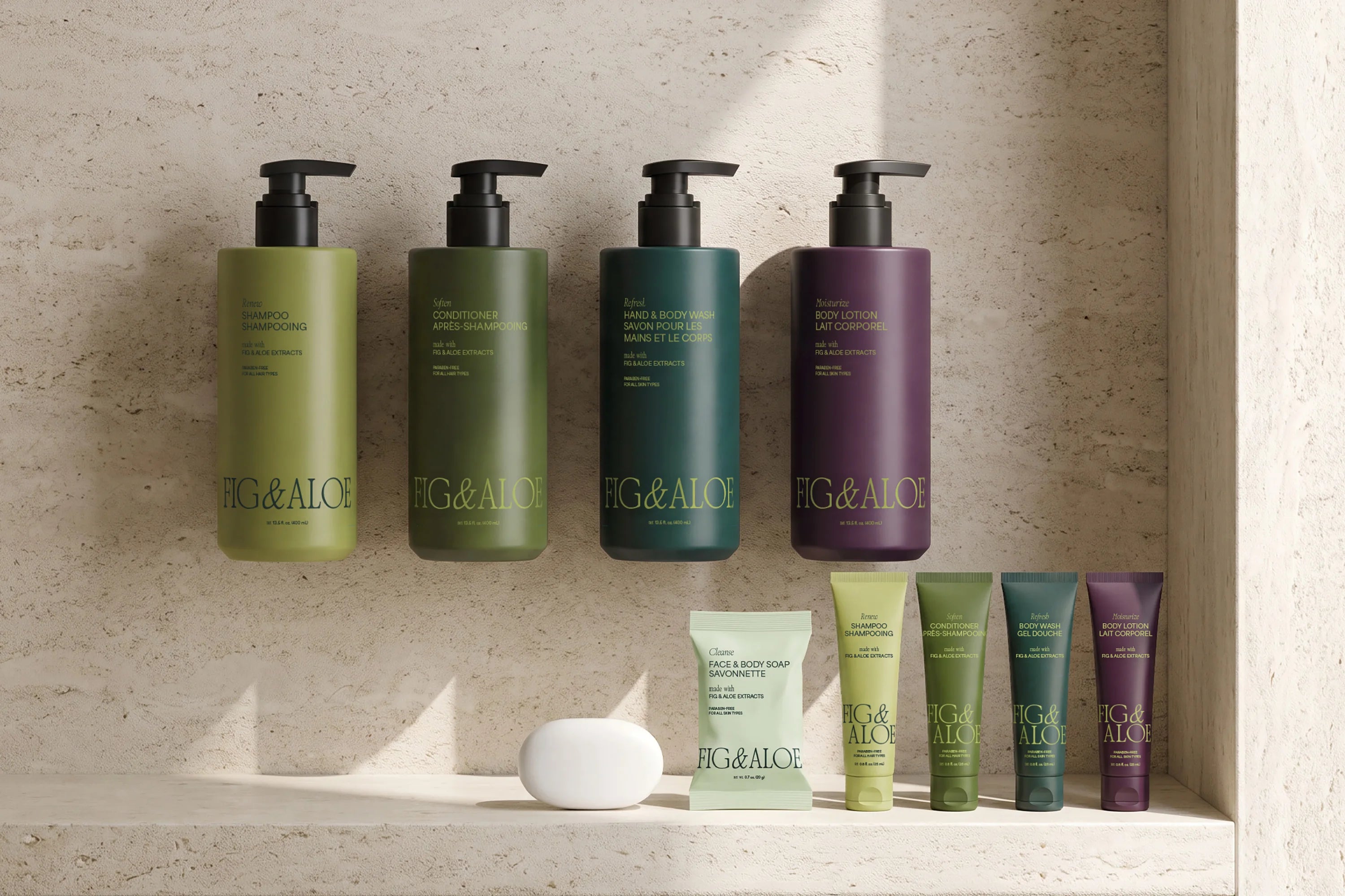 Complete Fig and Aloe hotel amenity collection